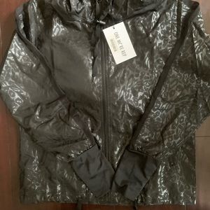 Zyia Black Leopard Bomber Jacket small